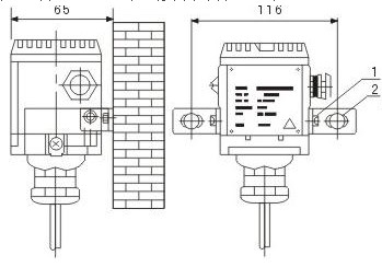 投入式液位变送器的墙壁安装图